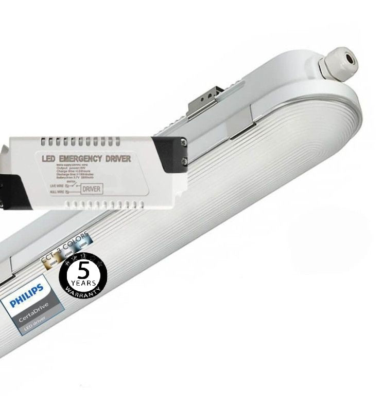 40W Tri-proof Emergency LED Batten 120cm 3 CCT