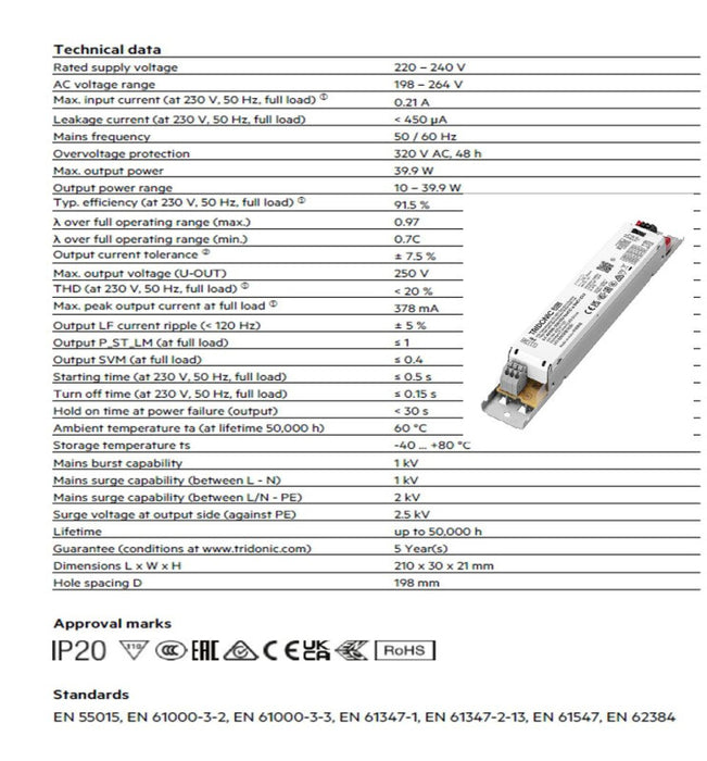 40W-23W LED Tri-Proof LED Batten with TRIDONIC driver CCT 120cm