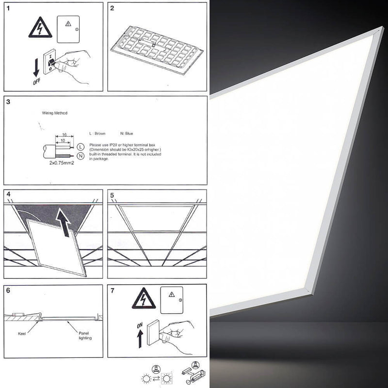 40W LED Panel 60x60cm 4380Lm UGR19 Philips Driver 8 Pack