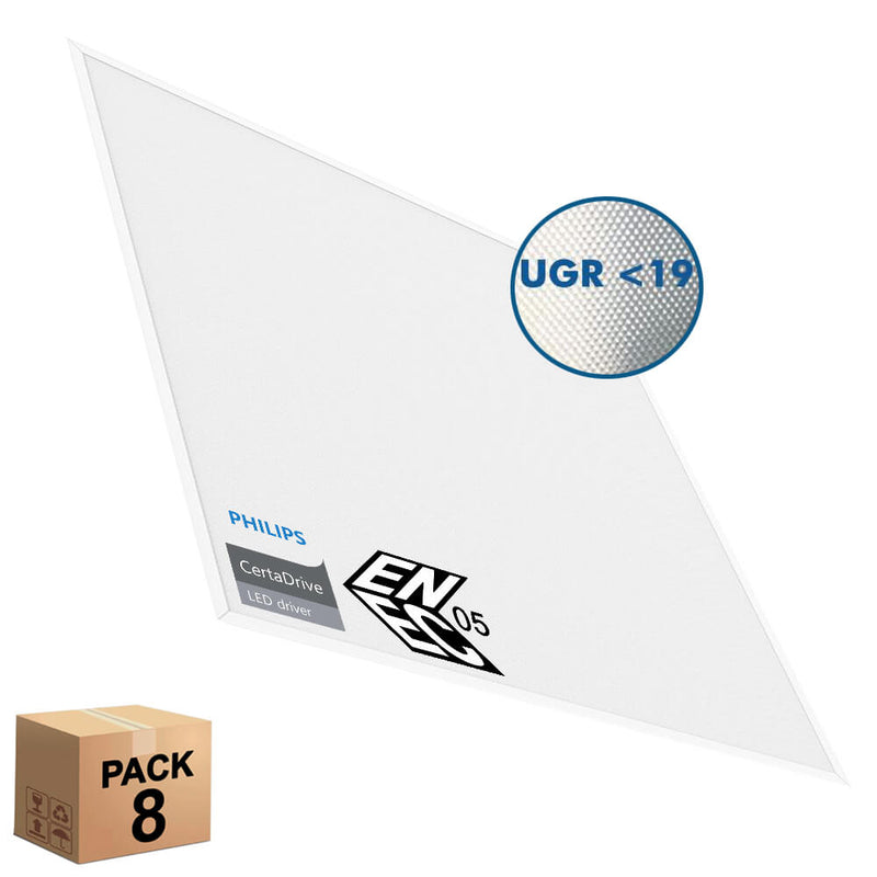 40W LED Panel 60x60cm 4380Lm UGR19 Philips Driver 8 Pack
