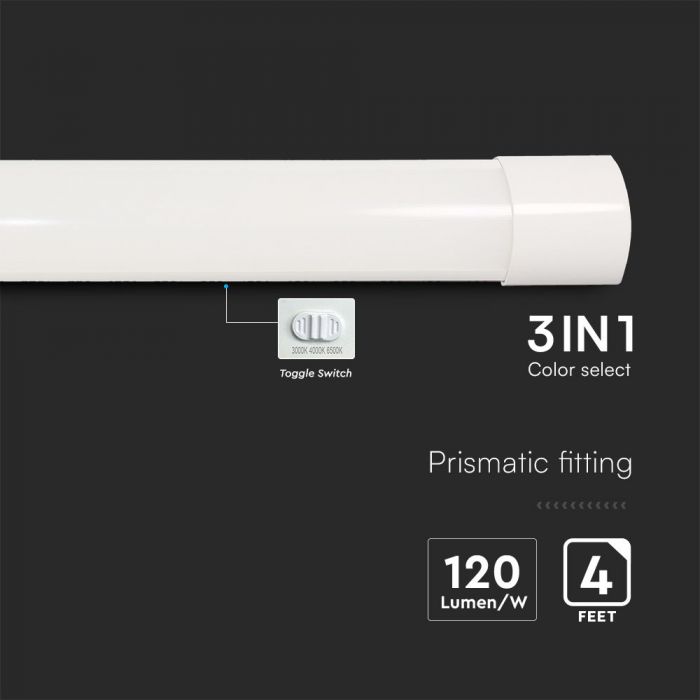 40W Prismatic LED Batten 1166mm CCT