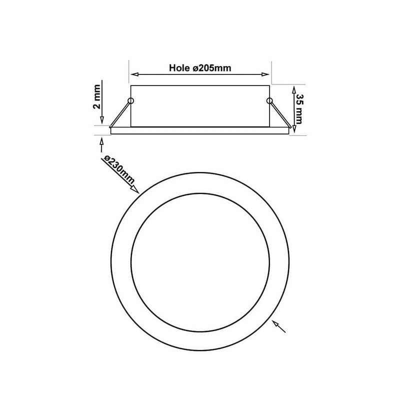 40W Round LED Downlight Philips Driver UGR17 CRI + 90 IP54 3CCT - Ceiling Light Fixtures - Downlights