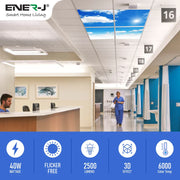 40W Set of 4 SKY LED Ceiling Panel 60x60cms with 2D PRINT 6000K - Ceiling Light Fixtures - Panels