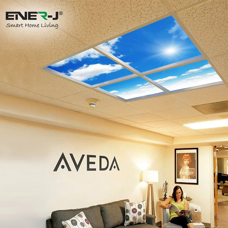 40W Set of 4 SKY LED Ceiling Panel 60x60cms with 2D PRINT 6000K - Ceiling Light Fixtures - Panels