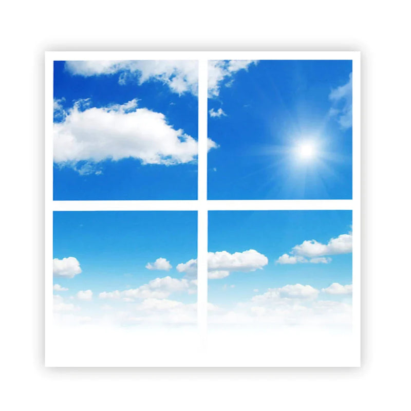 40W Set of 4 SKY LED Ceiling Panel 60x60cms with 2D PRINT 6000K - Ceiling Light Fixtures - Panels