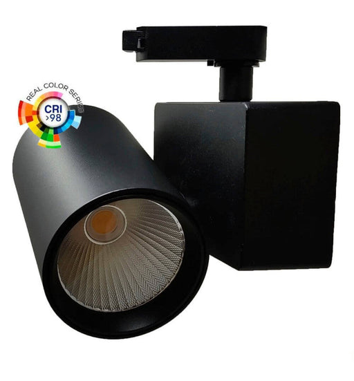 40W Single Phase MADRID LED Track Light Black - 4000K - Track Lighting