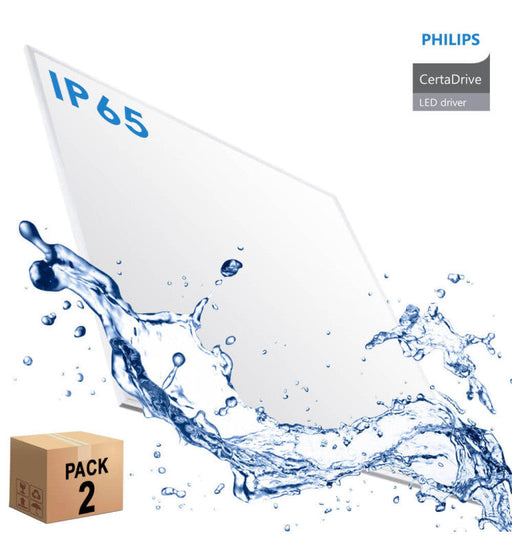 40W Waterproof LED Panel 60x60cm with PHILIPS Driver 4000K 2pk - Ceiling Light Fixtures - Panels