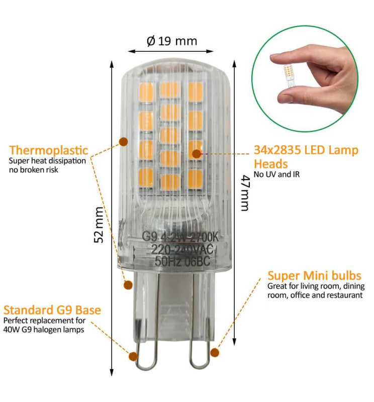 4.2W G9 LED Bulb - Lumileds Chips - G9 Bulb