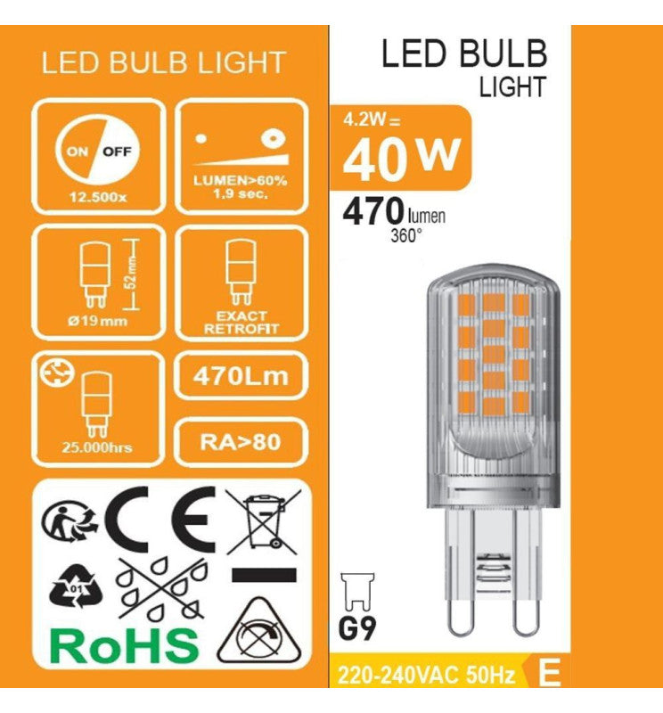 4.2W G9 LED Bulb - Lumileds Chips - G9 Bulb