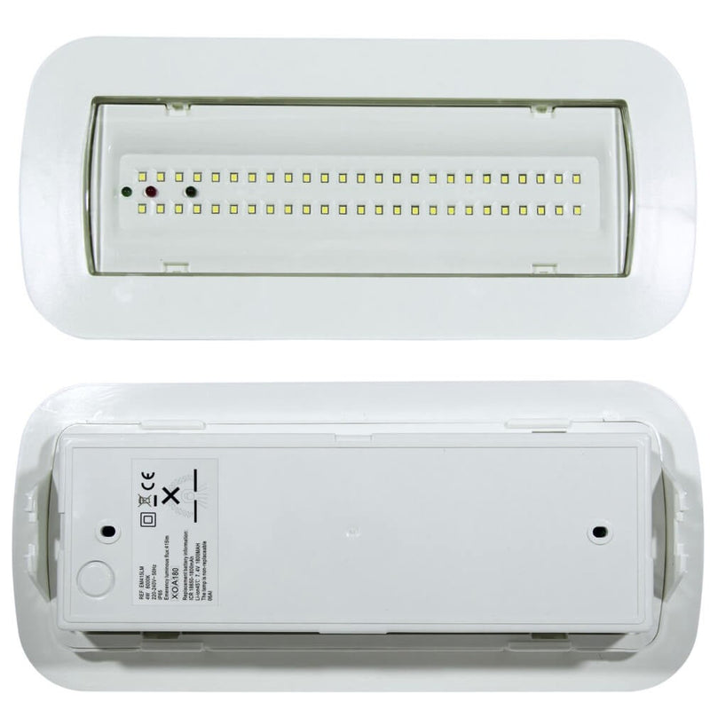 4W LED Emergency Light with Ceiling Kit and Permanent Option IP65 6000K - LED IP65
