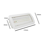 4W LED Emergency Light with Ceiling Kit and Permanent Option IP65 6000K - LED IP65