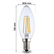 4W E14 LED Filament Candle Bulb 2700K - E14 Candle Bulb