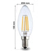 4W LED Filament Candle Bulb E14 - C35 - 2700K - E14 Candle Bulb