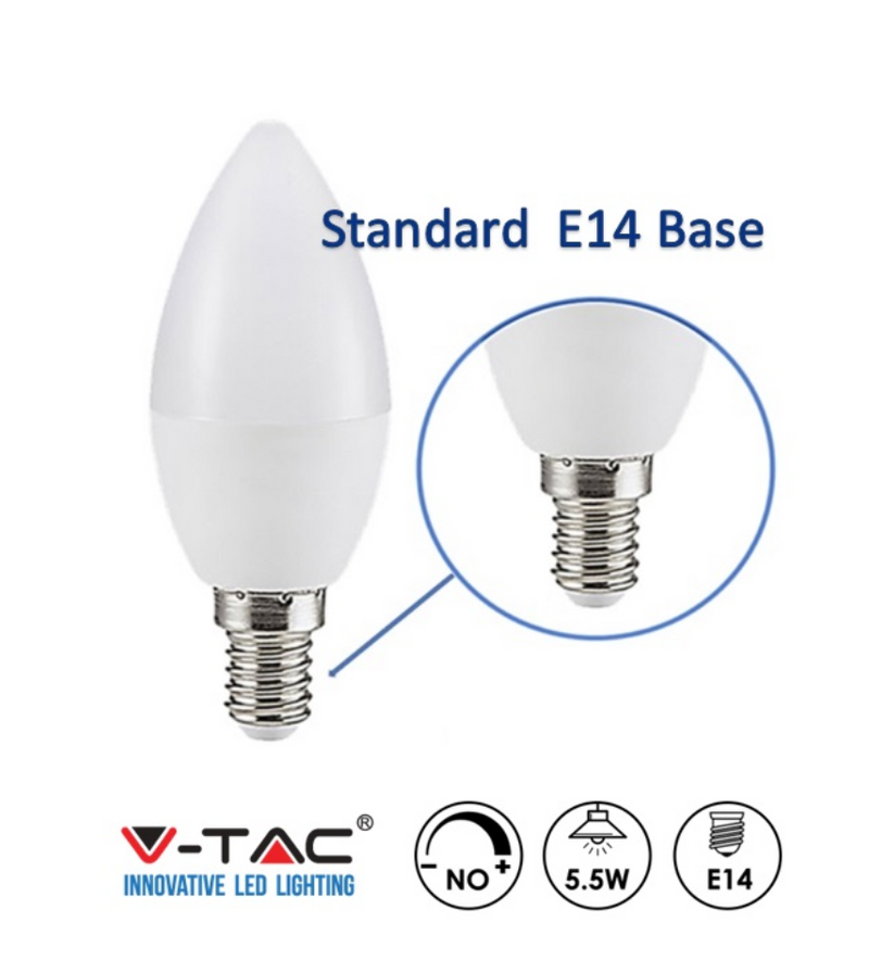 5.5W E14 LED Candle Bulb 4000K 3 Pack - E14 Candle Bulb