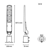 50W AREA FLEX Street Lights with OSRAM Chip 4000K - Street Lights