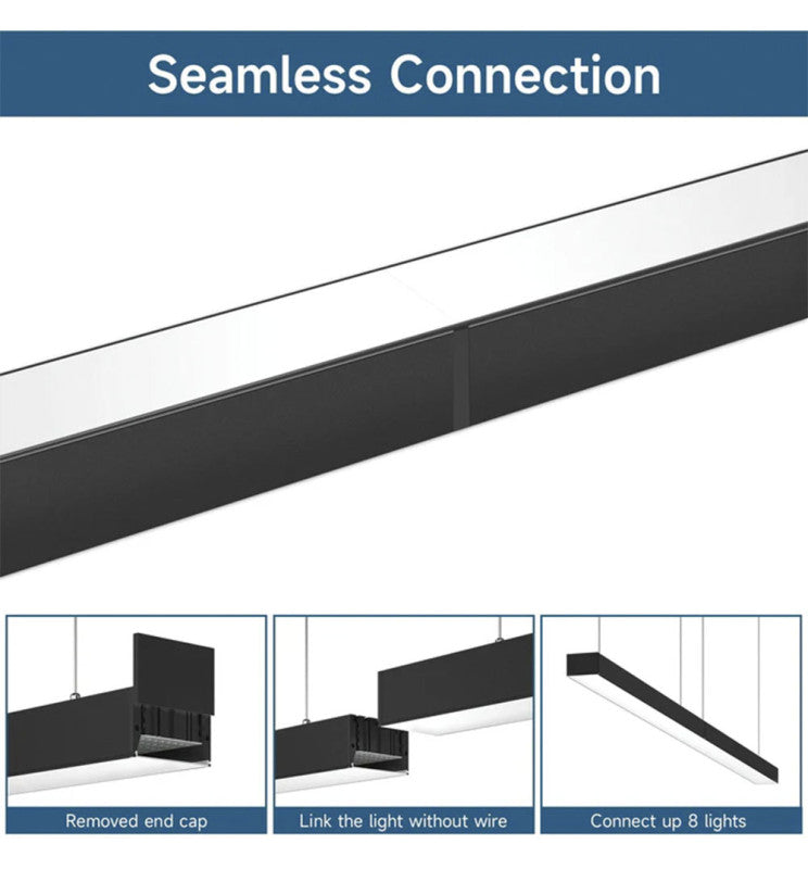 50W Black Linkable Linear POLARIS LED Pendant Light 150cm 3 CCT - Ceiling Light Fixtures - Linear Lights