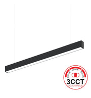 50W Black Linkable Linear POLARIS LED Pendant Light 150cm 3 CCT - Ceiling Light Fixtures - Linear Lights