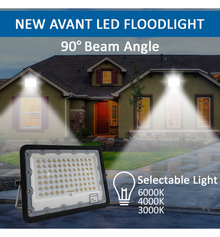 50W New AVANT LED Floodlight Black 3 CCT - LED Floodlight