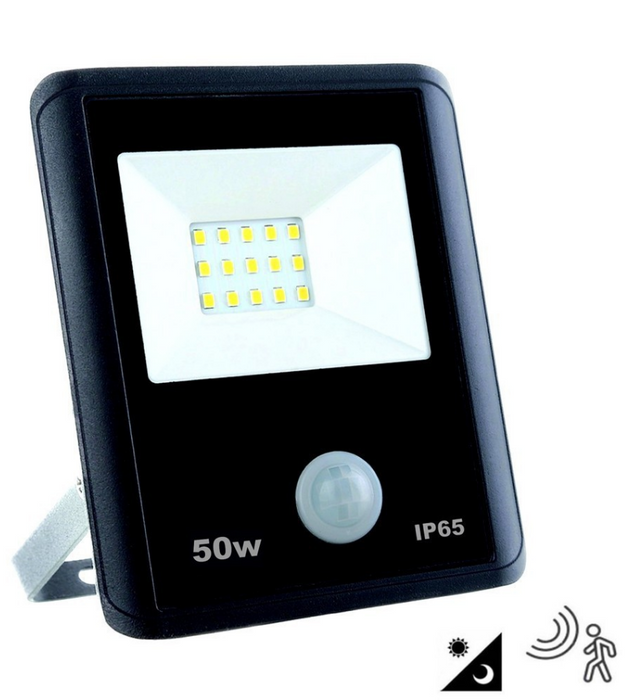 50W LED Floodlight with PIR Motion Sensor 6000K - LED Floodlight