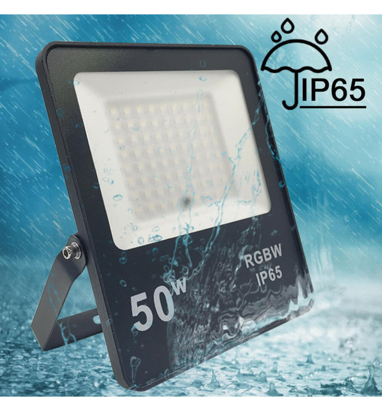 50W LED Floodlight with Remote Control IP65 RGBW - Flood & Spot Lights - Floodlights