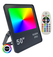 50W LED Floodlight with Remote Control IP65 RGBW - Flood & Spot Lights - Floodlights