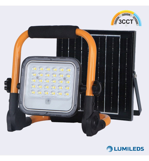 50W Portable Solar LED Floodlight - 3CCT - Lumileds Chip IP65 - Flood & Spot Lights - Solar Lighting