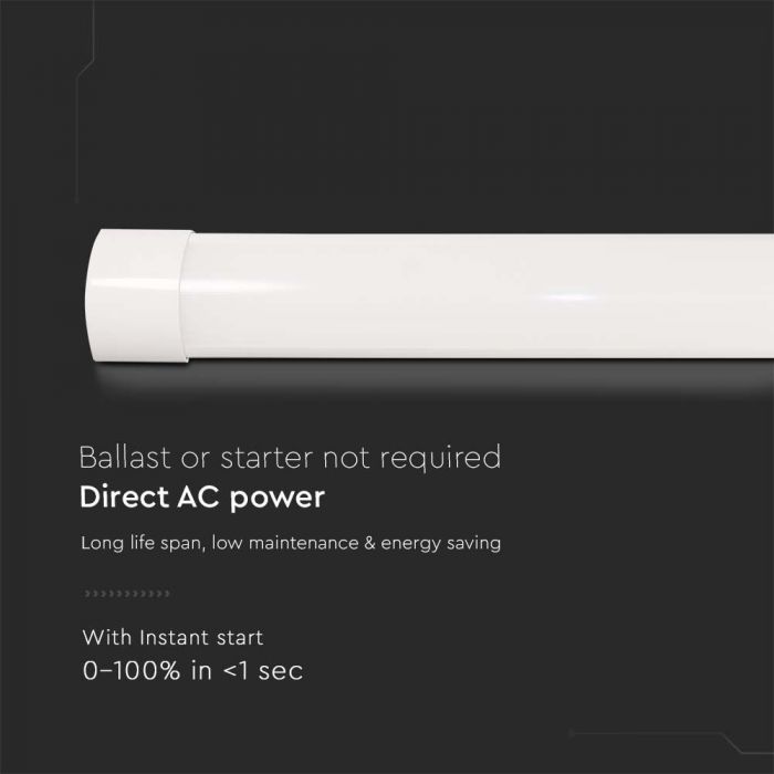 50W Prismatic LED Batten 1466mm IP20 120Lm/W 6500K - Lighting Fixtures - Battens