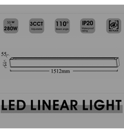 50W White Linkable Linear POLARIS LED Pendant Light 150cm 3 CCT - Ceiling Light Fixtures - Linear Lights