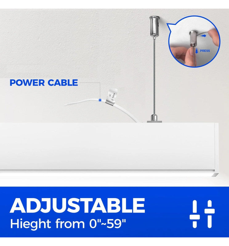 50W White Linkable Linear POLARIS LED Pendant Light 150cm 3 CCT - Ceiling Light Fixtures - Linear Lights