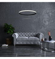 54W Circular SPACE VENUS LED Pendant Light in Black 90cm - LED Pendant