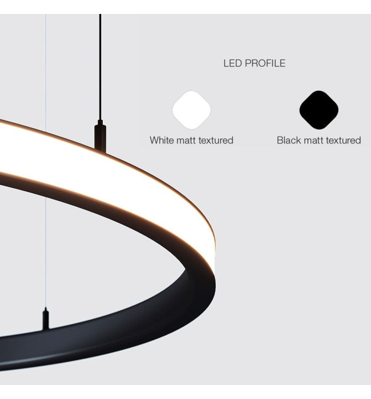 54W Circular SPACE VENUS LED Pendant Light in White 90cm - LED Pendant