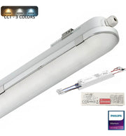 55W 150cm Tri-proof LED Batten Microwave Sensor & Emergency Kit Philips Driver 3CCT - Emergency Lighting - Battens