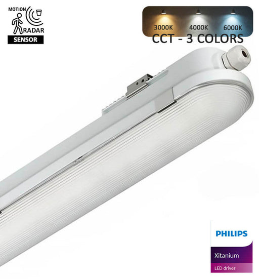 55W 150cm Tri-proof LED Batten Microwave Sensor Philips Driver 140 Lm/W 3CCT - STANDARD 10-20 Working days - Battens