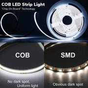 5m 12V 12W/M COB LED Strip Light 6000K - Light Ropes & Strings - Strip Lights