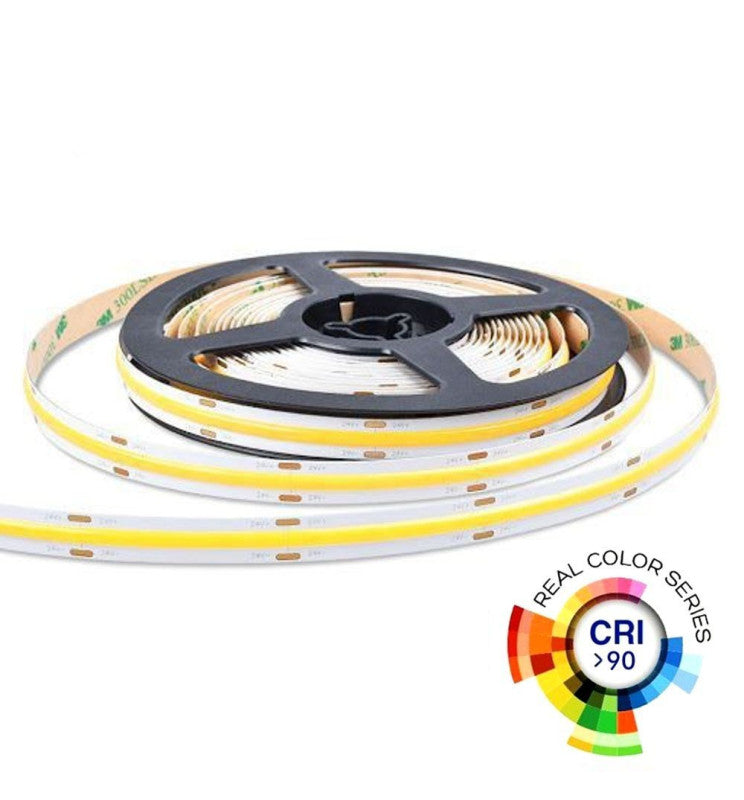 5m 24V LED Strip COB 15W/m 512LED/m 1800lm/m 10mm IP20 CRI90 - Strip Lights