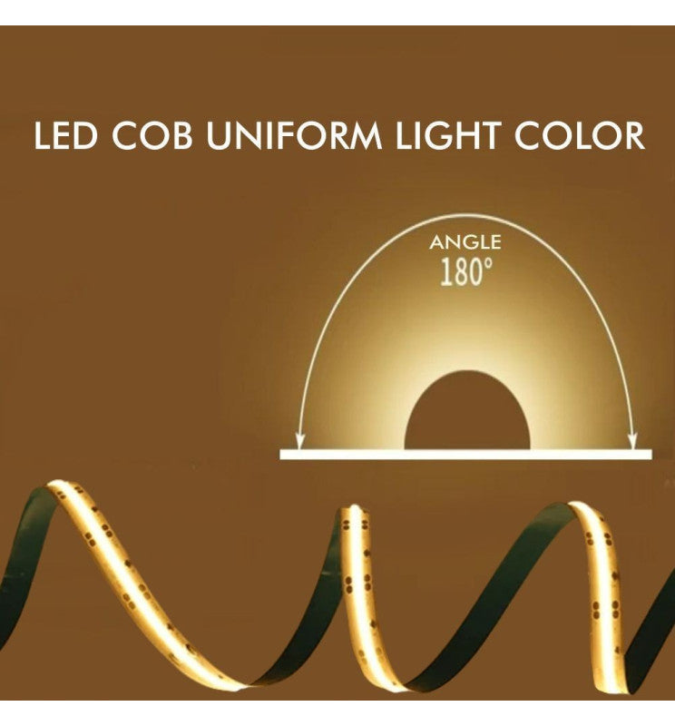 5m 24V LED Strip COB 15W/m 512LED/m 1800lm/m 10mm IP20 CRI90 - Strip Lights
