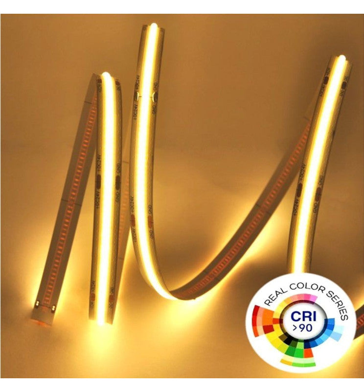 5m 24V LED Strip COB 15W/m 512LED/m 1800lm/m 10mm IP20 CRI90 - Strip Lights