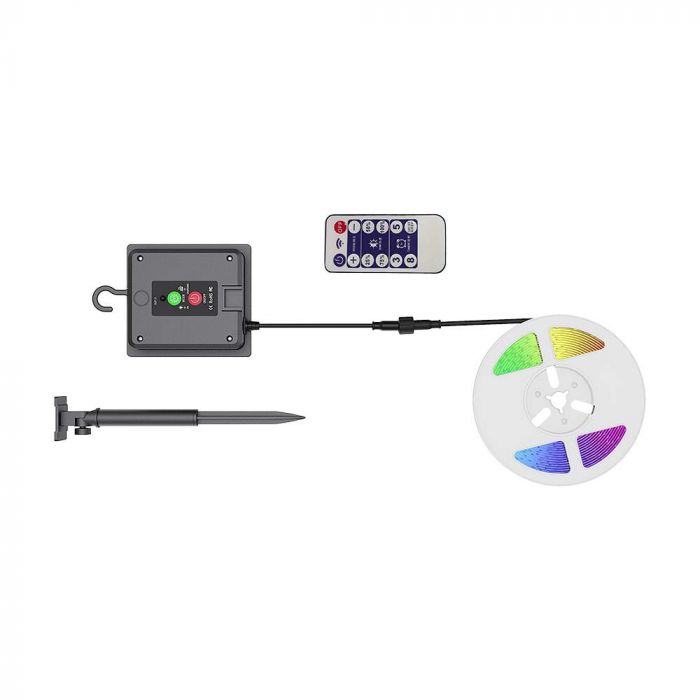 5m Solar LED Strip Kit 60LEDs/M RGB IP67 - Solar Lighting