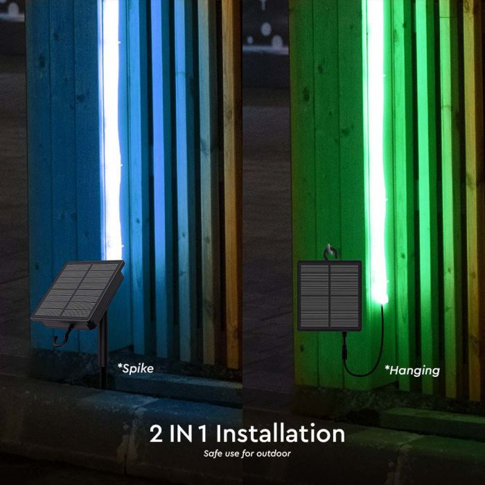 5m Solar LED Strip Kit 60LEDs/M RGB IP67 - Solar Lighting