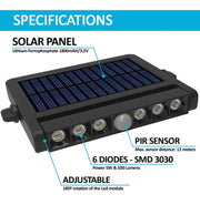 5W Directional Solar LED Spotlight with Motion Sensor 4000K - Flood & Spot Lights - Solar Lighting