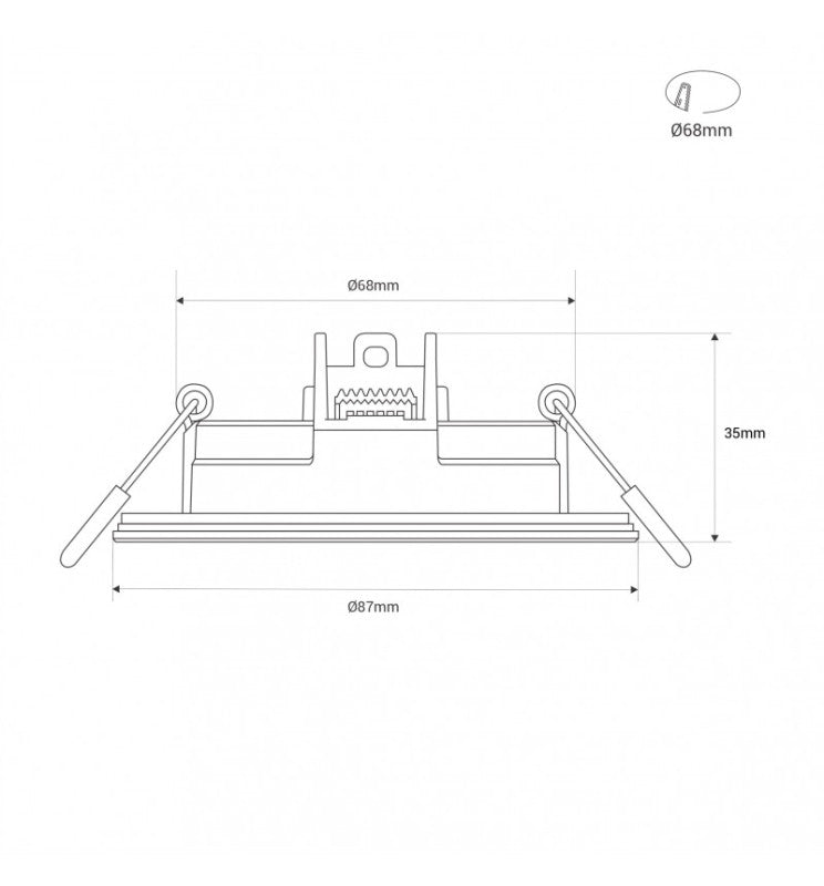 5W Recessed LED Spotlight White IP65 TRIAC Dimmable – Cut-out Ø68mm