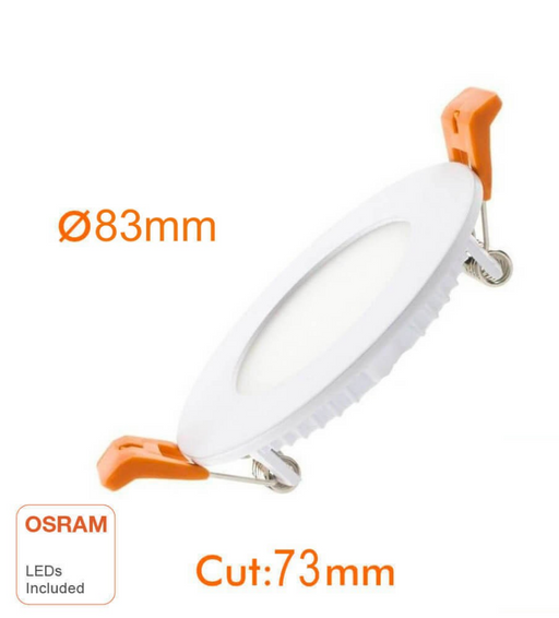 5W Round Slim LED Downlight with OSRAM Chip 3000K - LED ceiling