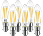 6 Pack of LVWIT 4W LED Filament Candle Bulb B22 2700K - Candle Bulb