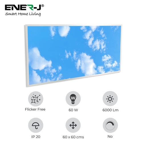 60W Fake Sky LED Backlit Panel with 2D Picture 1195x595mm - Ceiling Light Fixtures - Panels