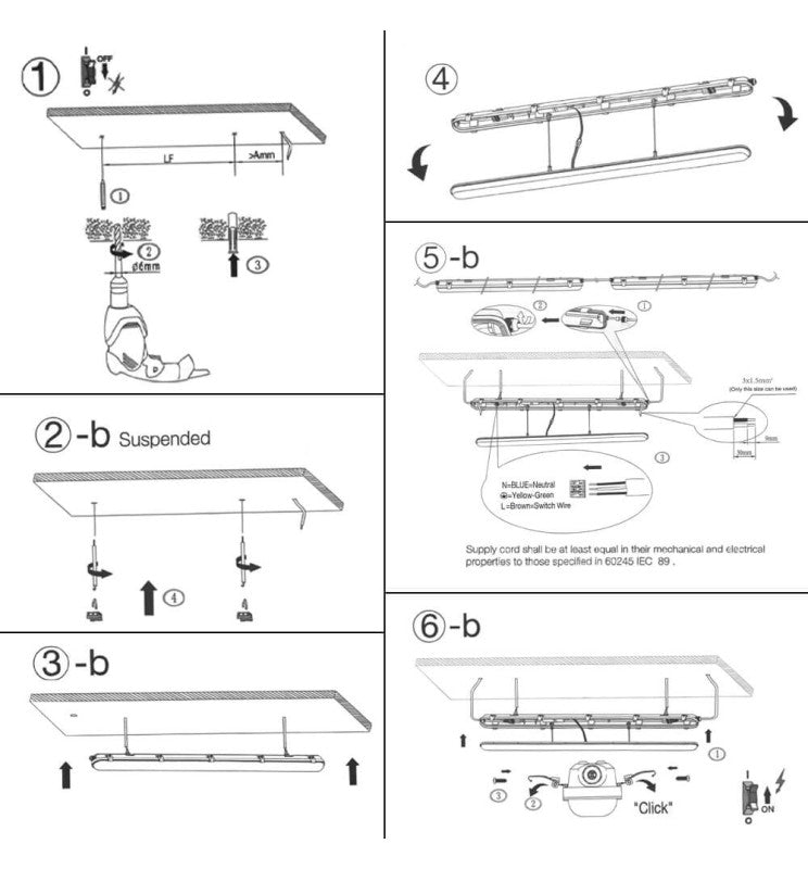 60W to 35W Tri-Proof LED Batten 150cm with TRIDONIC Driver 3 CCT - LED Batten