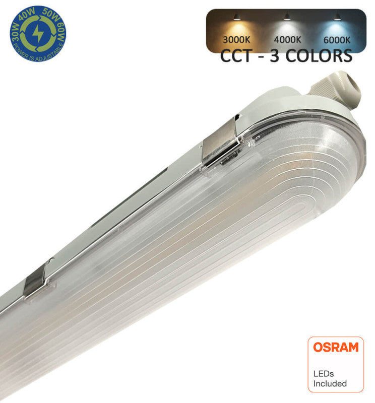 60W to 30W Tri-Proof LED Batten 150cm with GXtronic Driver and OSRAM Chip 3CCT IP66 - Ceiling Light Fixtures - Battens