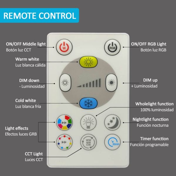 6W LED Downlight  RGB+CCT with Remote Control