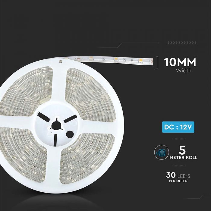8W LED Strip Light 5m 3000K IP65 - LED Strip