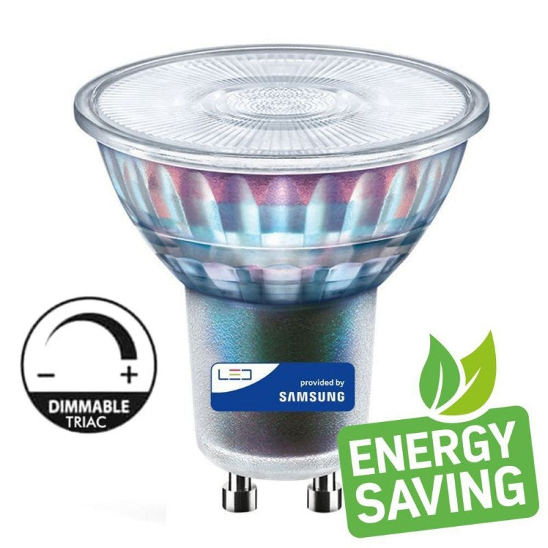 6W Dimmable GU10 Glass LED Bulb with SAMSUNG Chip 3000K - GU10 Bulb