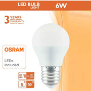 6W E27 G45 LED Bulb with OSRAM Chip 3000K - LED Light Bulbs - Lamps